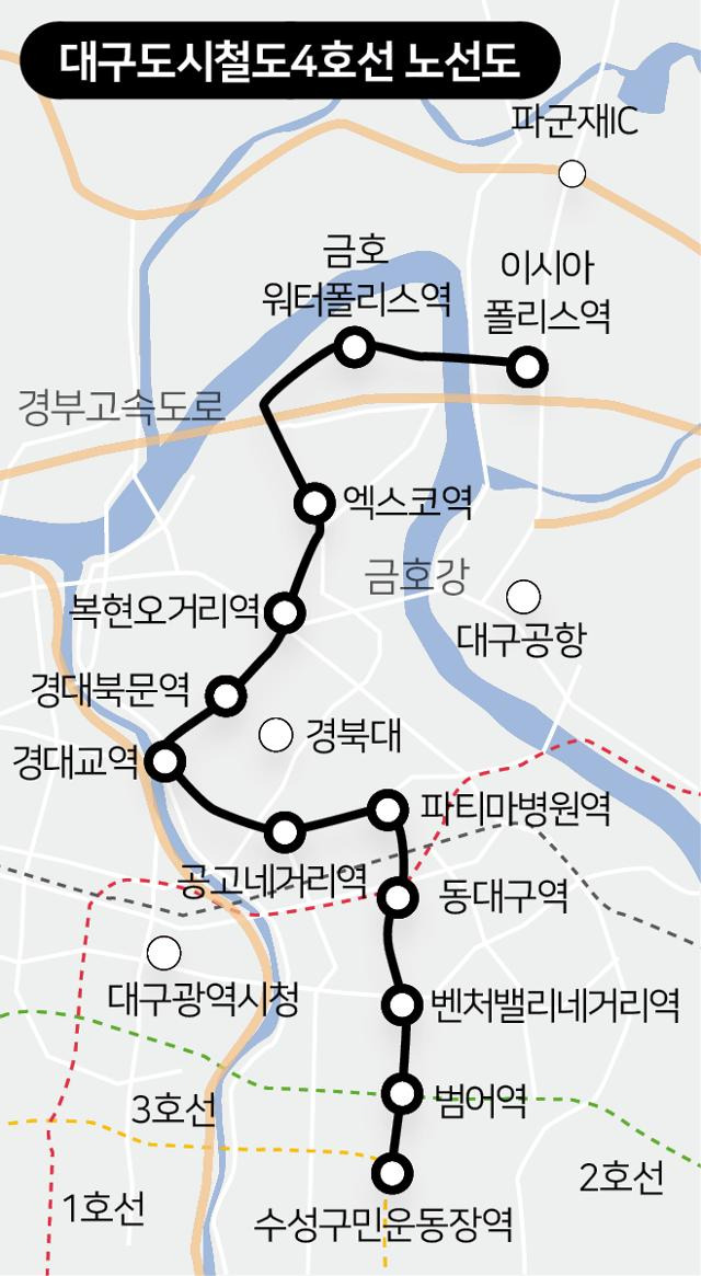 대구도시철도4호선 노선도