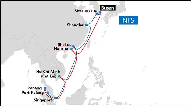 남성해운 신규 항로 기항지. 부산항만공사 제공