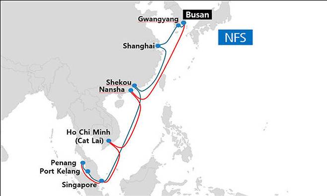 남성해운이 부산을 기항으로 개설한 동남아 신규 항로 기항지. 부산항만공사 제공
