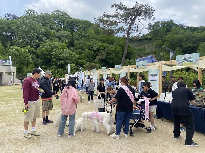 지난 13일부터 이틀간 국내 최대 규모의 반려동물 테마파크인 강아지 숲에서 열린 2023 춘천 반려동물 페스티벌 개최 당시 모습. 강원관광재단 제공