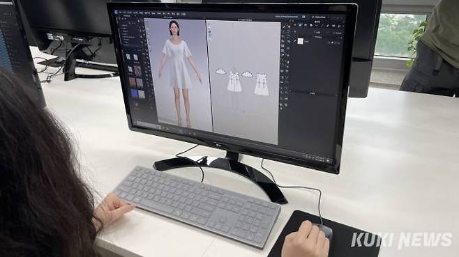 창작존에는 고성능 PC 10대와 클로(CLO), 어도비(Adobe Substance)‧포토샵‧일러스트레이터 등 전문가용 소프트웨어 5종이 설치돼 있다.&nbsp; &nbsp;사진=안세진 기자