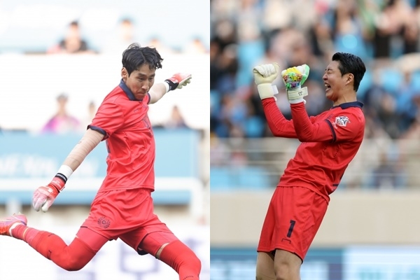 왼쪽에서부터 오승훈-최영은. 제공 | 프로축구연맹