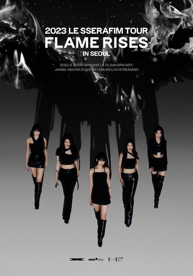 [서울=뉴시스] 르세라핌 'FLAME RISES' IN SEOUL 포스터 2023.07.03. (사진=쏘스뮤직 제공) photo@newsis.com *재판매 및 DB 금지