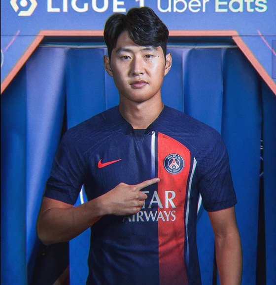 이강인의 PSG 유니폼 합성사진. /사진=파브리시오 로마노 SNS