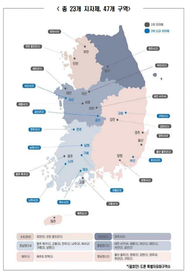 드론 특별자유화구역 위치도./사진제공=전라남도