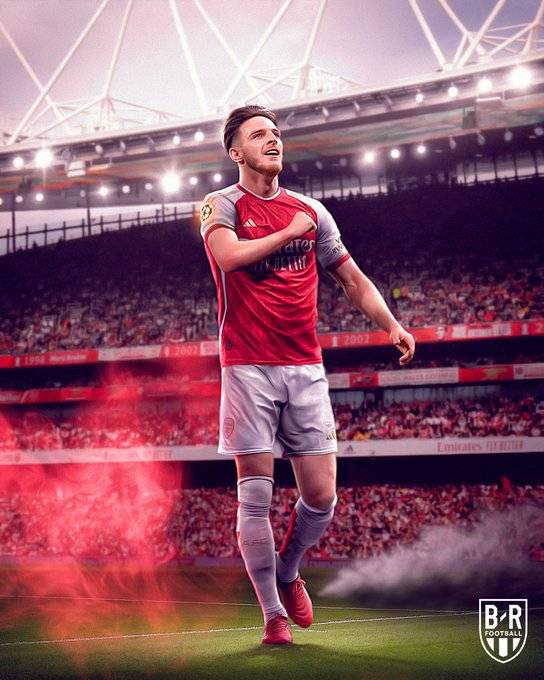 ▲ 데클란 라이스 아스날 합성 사진 ⓒ 블리처 리포트