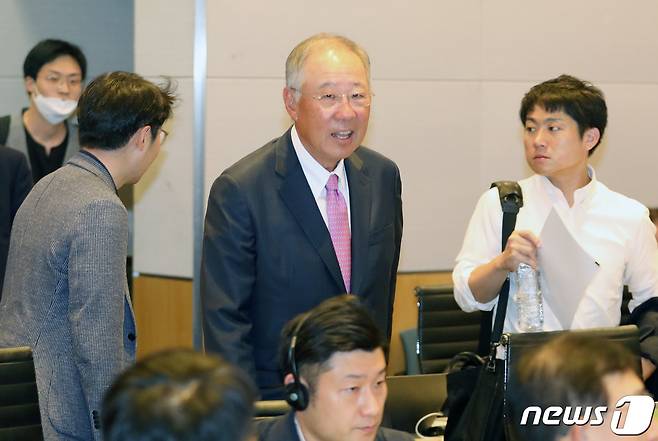 류진 풍산그룹 회장이 6일 오전 서울 영등포구 여의도 전경련회관에서 열린 한·일 산업협력 포럼에 참석하고 있다. 2023.7.6/뉴스1 ⓒ News1 박세연 기자