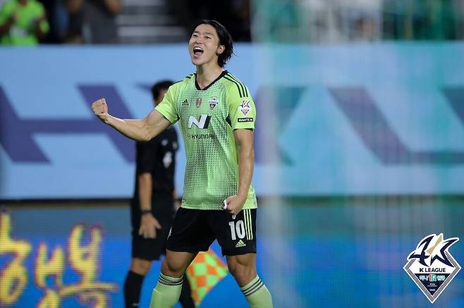 ▲ 전북 현대 공격수 조규성이 FC서울전에서 골을 넣었다. ⓒ한국프로축구연맹