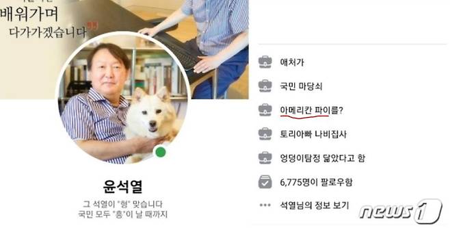 윤석열 대통령이 페이스북을 처음 시작한 2021년 6월 29일, 자신의 애창곡이 '아메리칸 파이'임을 알렸다. (SNS 갈무리)