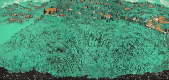 KO-1354, 박능생, 톨레도-스페인, 한지에 채색, 208×150×(3), 2020