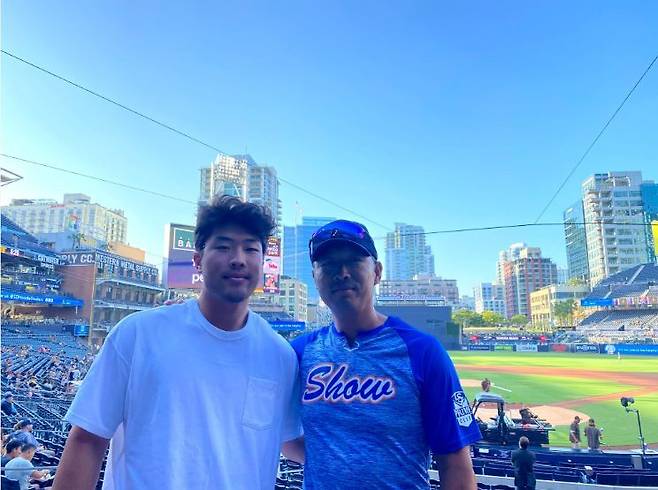 심종현과 심정수. 사진=MLB.com