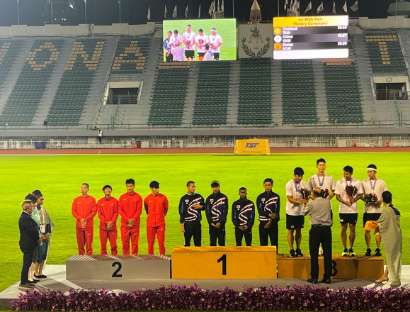 제25회 아시아육상선수권대회 남자 4x100m 릴레이 시상식 모습. 대한육상연맹