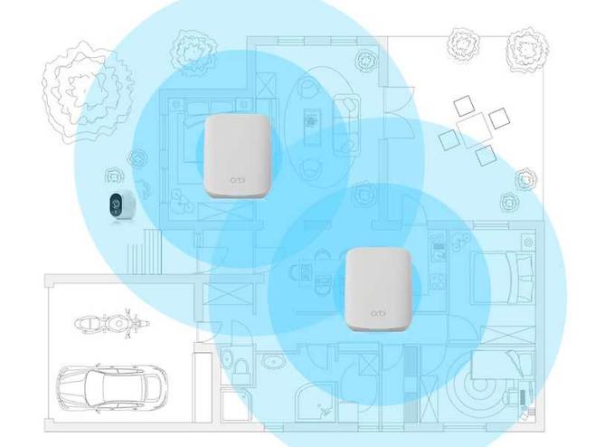 2대 이상의 AP를 조합해 와이파이 범위를 넓히는 메시(Mesh) 기술의 사례 (출처=넷기어)