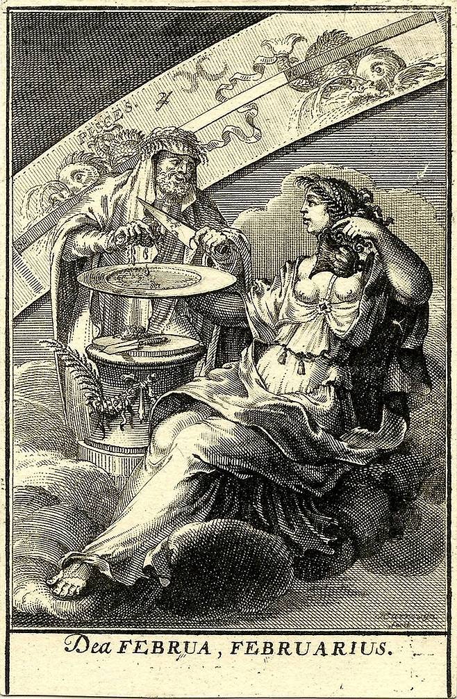 고대 로마의 열병의 여신 페브리스를 묘사한 1698년19세기 삽화. <저작권자=Jacobus Harrewyn>