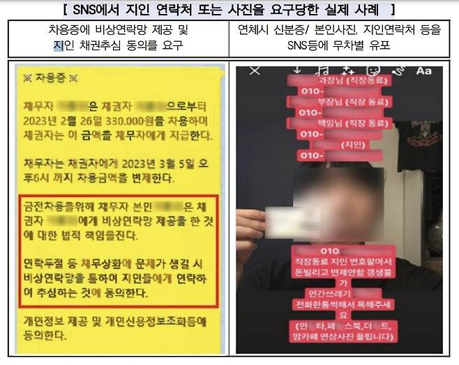 불법 업체가 대부업체 대출 희망자를 유인하는 사례 [금감원 제공]