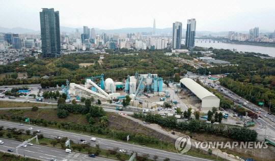 성수동 삼표 레미콘 공장 부지 전경. 연합뉴스 제공.