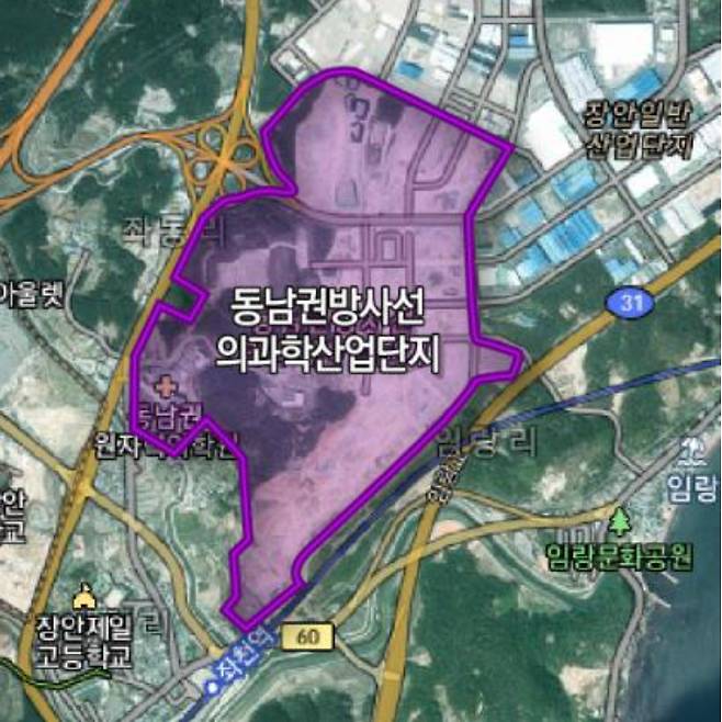 동남권방사선의과학산업단지 내 부산 반도체 특화단지가 정부의 소재부품장비산업 특화단지로 지정됐다. 부산시 제공