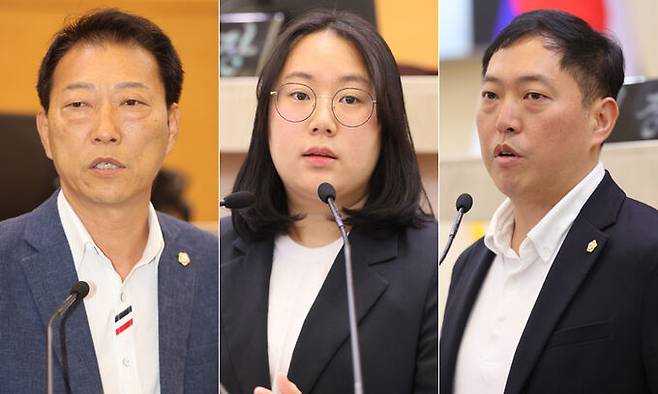 포항시의회 김영헌 의원(왼쪽부터), 이다영 의원, 정원석 의원