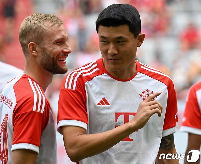 팀 프레젠테이션 행사에 나온 김민재. ⓒ AFP=뉴스1