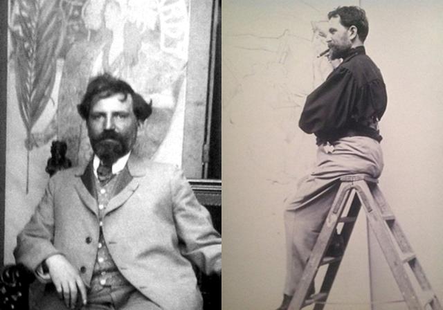 알폰스 무하의 1899년(왼쪽)과 1896년 모습.