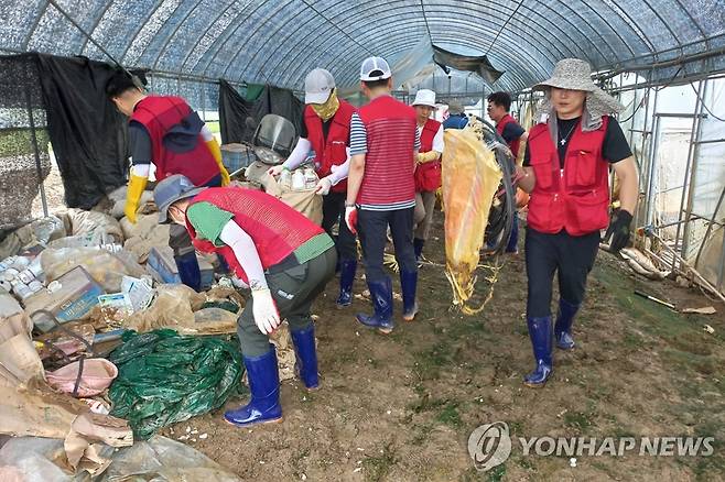 국민의힘 광주시당, 수해 복구 봉사 [국민의힘 광주시당 제공]