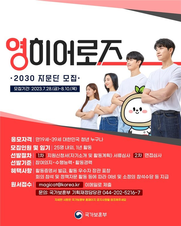 국가보훈부 2030자문단 공개모집 홍보 포스터. 사진=국가보훈부 제공