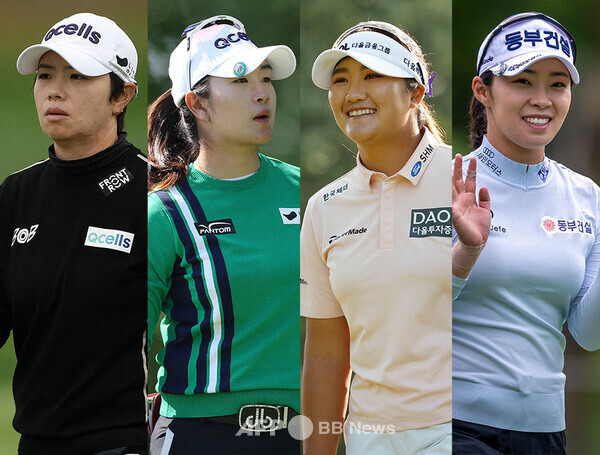 2023년 미국여자프로골프(LPGA) 투어 메이저 대회 아문디 에비앙 챔피언십에 출전한 지은희, 김아림, 유해란, 김수지 프로. 사진제공=ⓒAFPBBNews = News1