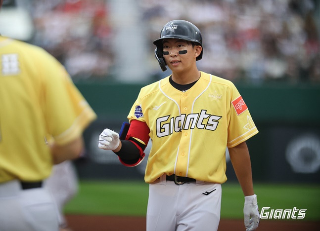 롯데 김민석이 2023 KBO 올스타전에 출전했다. /사진=롯데 자이언츠