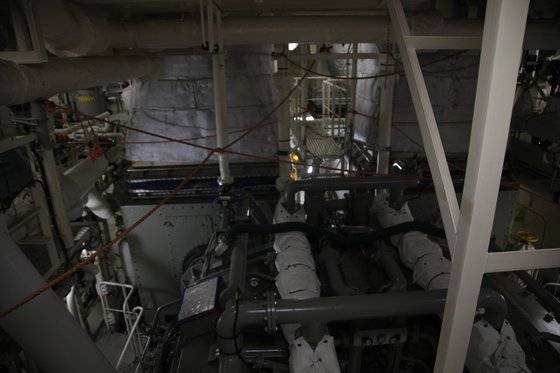 정조대왕함의 기관실. 이철재 기자