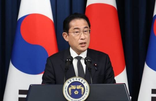지난 5월 7일 한일 정상 공동기자회견 참석한 기시다 후미오 총리. 연합뉴스