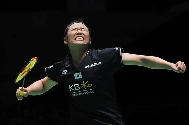 ▲ 2023 BWF 일본오픈에서 환호하는 안세영 ⓒ연합뉴스/AFP