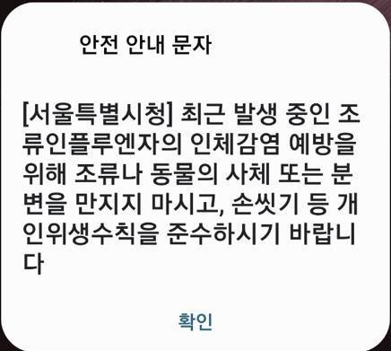 서울시 안전 안내 문자 [서울시 안전 안내 문자 화면 캡처. 재판매 및 DB금지]