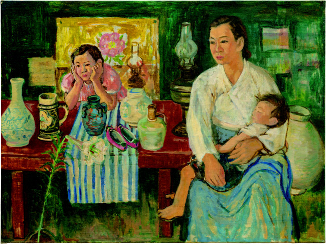 임군홍 ‘가족’, 96×126.5㎝, Oil on canvas, 1950.    예화랑 제공