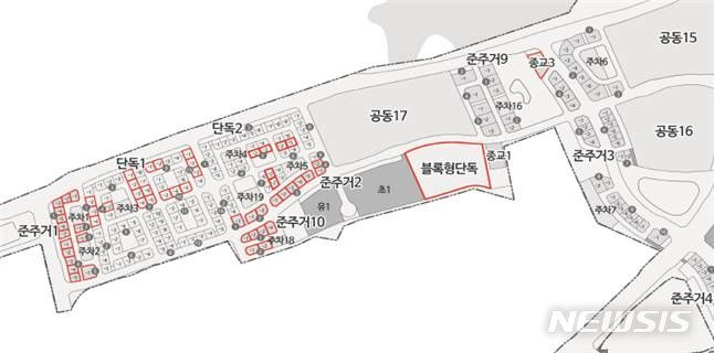 [전주=뉴시스] 분양대상 체비지 57필지, 단독 24·블록형 1·준주거 31·종교 1