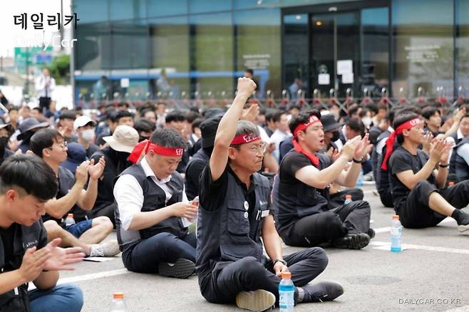 한성자동차 노조 파업 (한성차 노조 사진 제공)