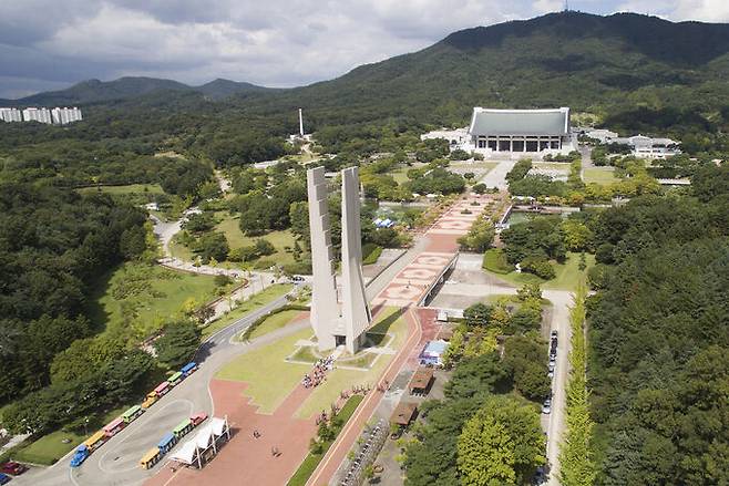 충남 천안시 목천읍에 위치한 독립기념관 전경.