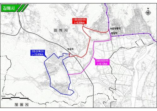 김해 도시철도 노선도 [김해시 제공. 재판매 및 DB 금지]