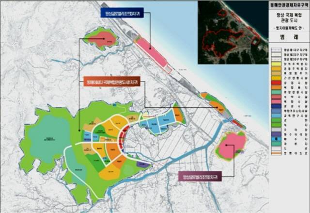 ▲ 동해안권경제자유구역 망상 1·2·3지구 현황도.