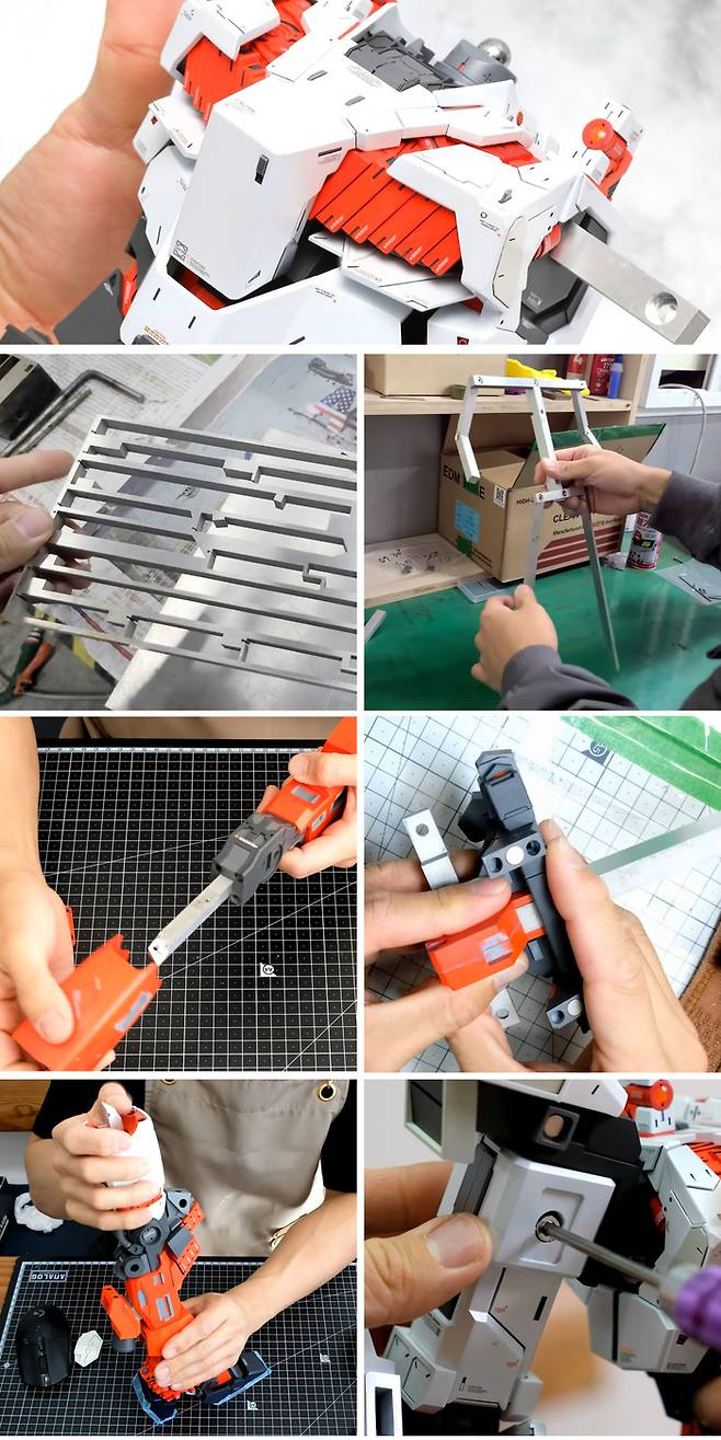 큰 크기와 무게 때문에 알루미늄 뼈대를 심어넣을 수 있게 설계