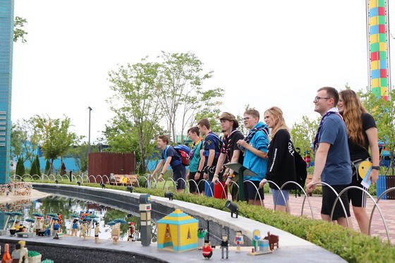 British Jamboree Scouts at Legoland Korea Resort in Chuncheon, Gangwon, on Saturday [LEGOLAND KOREA RESORT]