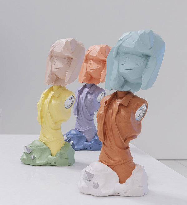 돈선필, Three Brother, 2023, Stereolithography, resin, primer, epoxy putty, acrylic paint, liquid