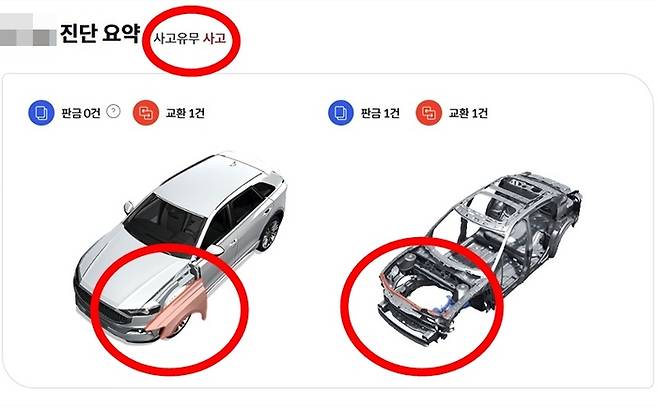 중고차 사고 진단 요약서 [사진출처=케이카]