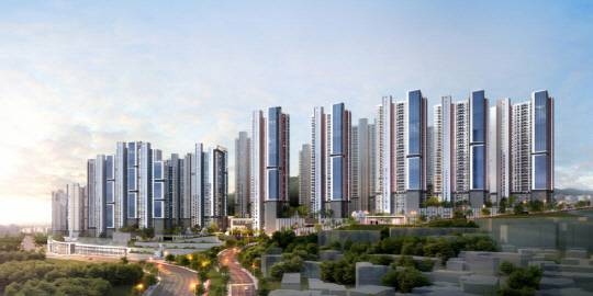 부산 남구 대연동에 조성되는 4488가구 아파트 '대연 디아이엘' 투시도. 앞서 이 아파트는 고분양가 논란을 일으키기도 했지만, 무순위 청약 하루 만에 완판을 달성했다. <롯데건설 제공>