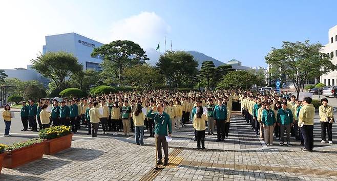 양산시가 민·관·군·경·소방 및 관계기관이 참여하는 2023년 을지연습을 하고 있다. (사진=양산시 제공) *재판매 및 DB 금지