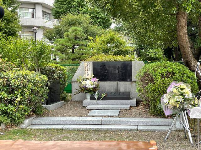 매년 9월 1일 간토대지진 조선인 학살 피해자 추도식이 열리는 일본 도쿄 스미다구 소재 요코아미초 공원의 추도비. 간토대지진 발생 98년을 맞았던 2021년의 모습이다. 도쿄=최진주 특파원