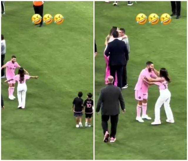 남편으로 착각한 메시 부인./소셜미디어