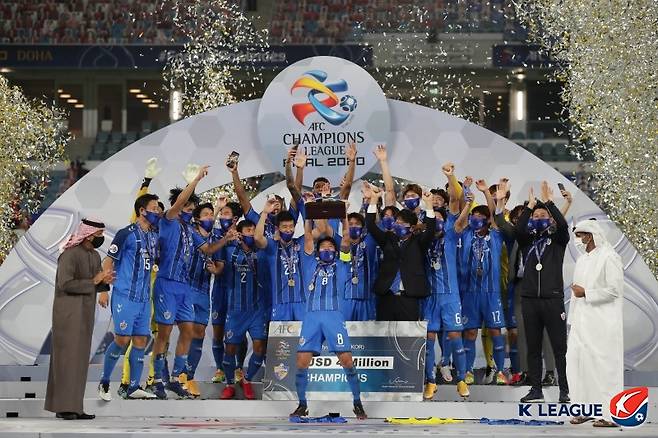 ▲ 2020년 아시아 축구연맹 챔피언스리그 우승을 차지했던 울산 현대 ⓒ한국프로축구연맹