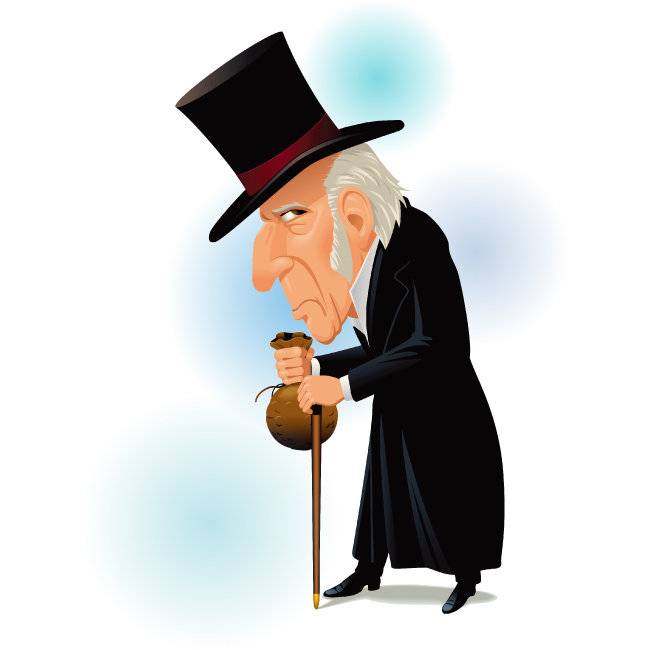 이기적인 부자의 상징인 스크루지 영감. [GettyImages]