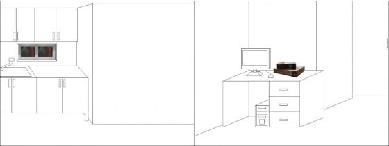 초창기 작업인 'my room(powerpoint animation, 2분20초, 2005)'의 일부.
