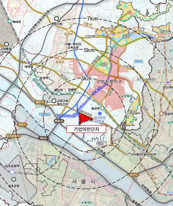 고양현천 기업이전부지.